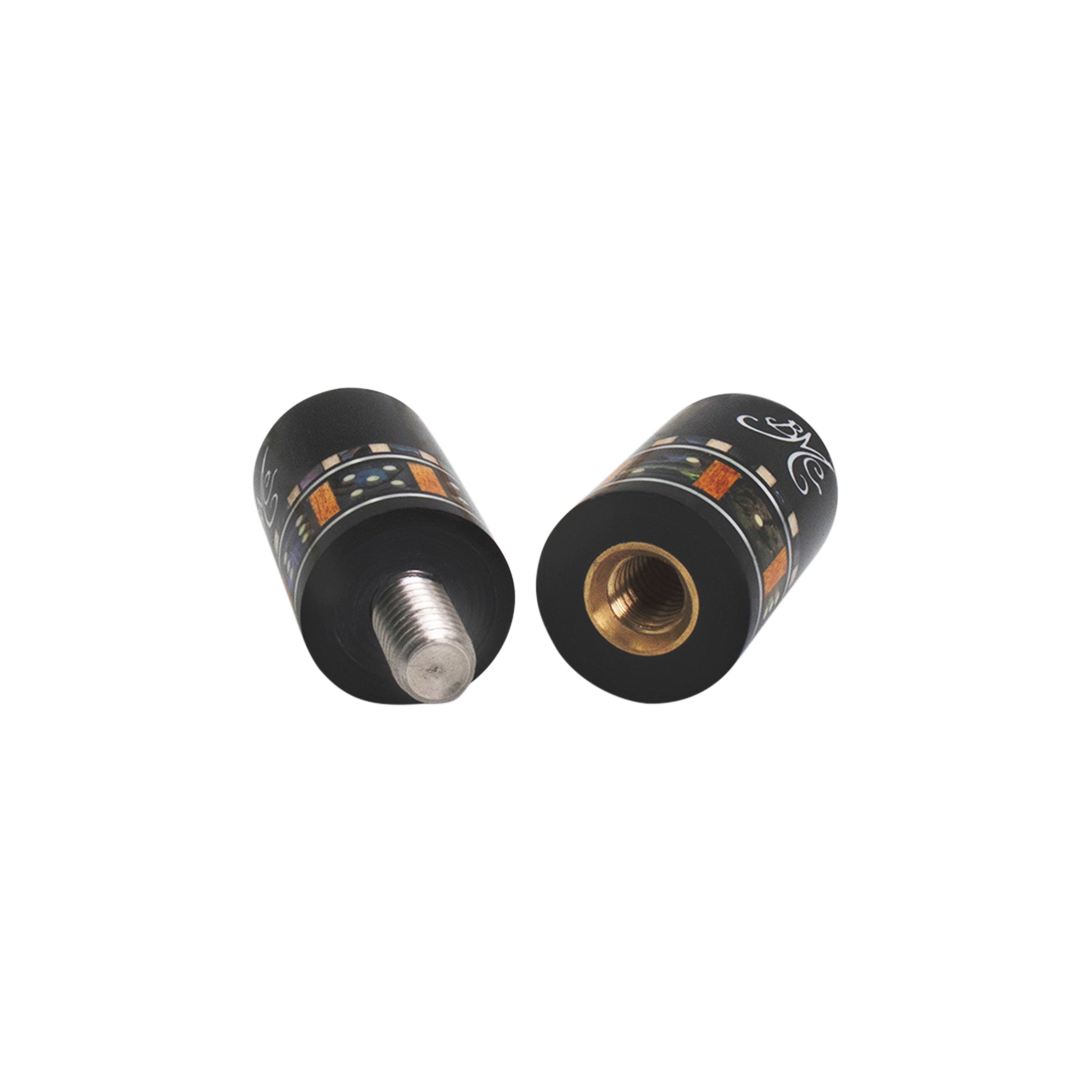 Meucci Pool Cue Joint Protectors - Brass Dice Inlay