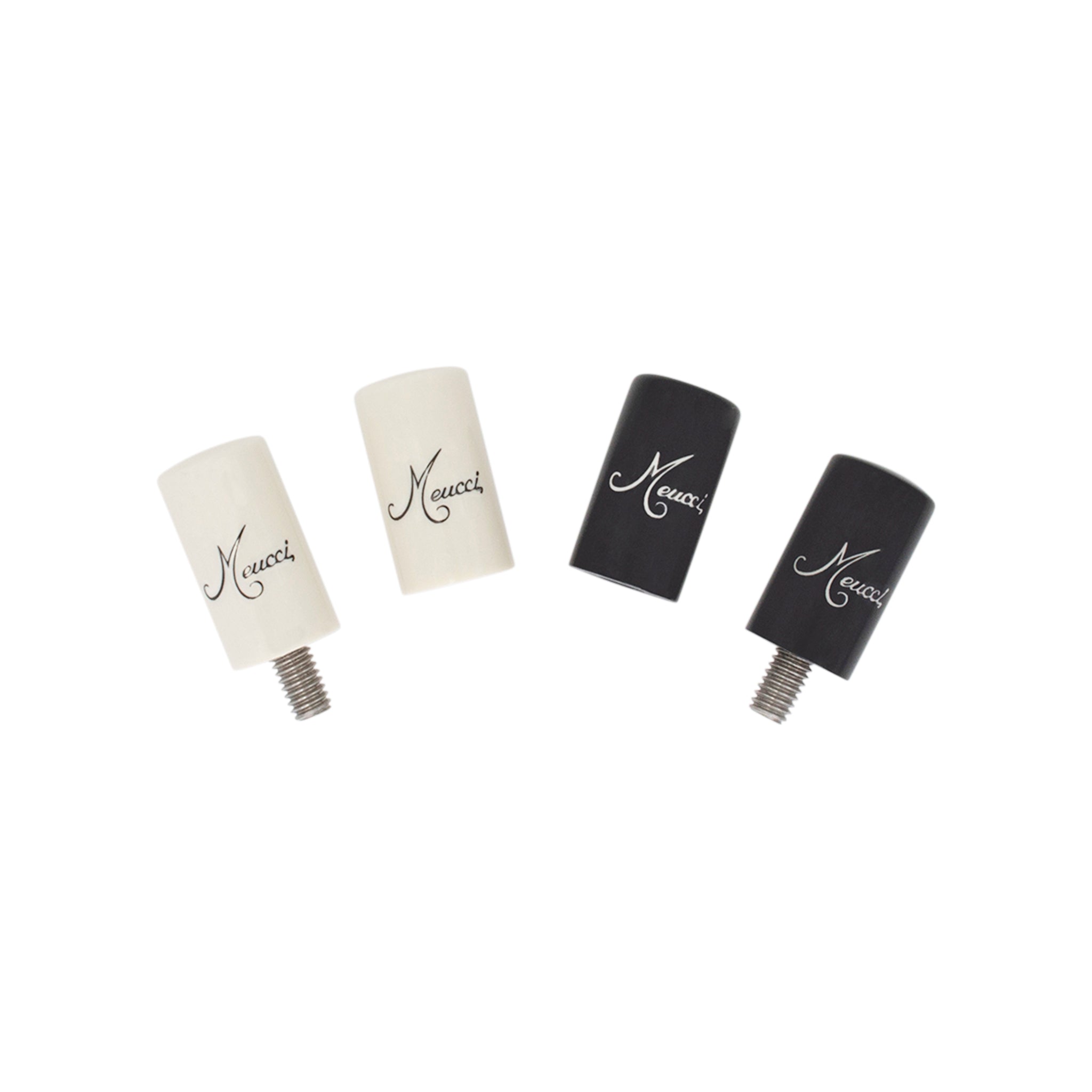 Meucci Pool Cue Joint Protectors - Solid Black and White