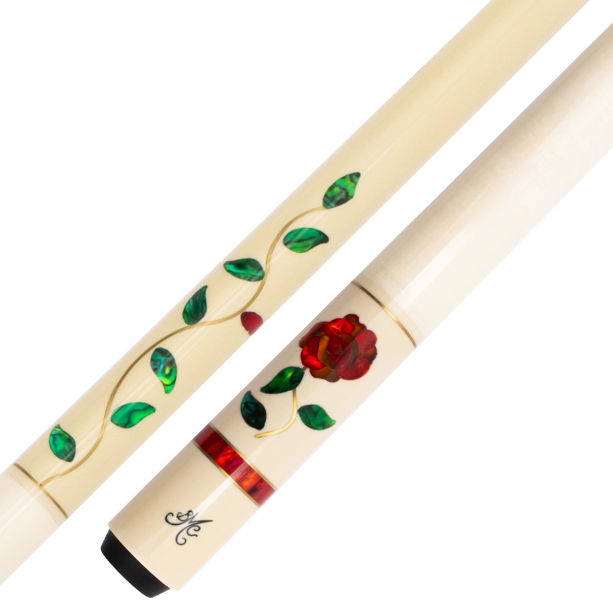 BMC Glass Rose Meucci Pool Cue Butt and Forearm