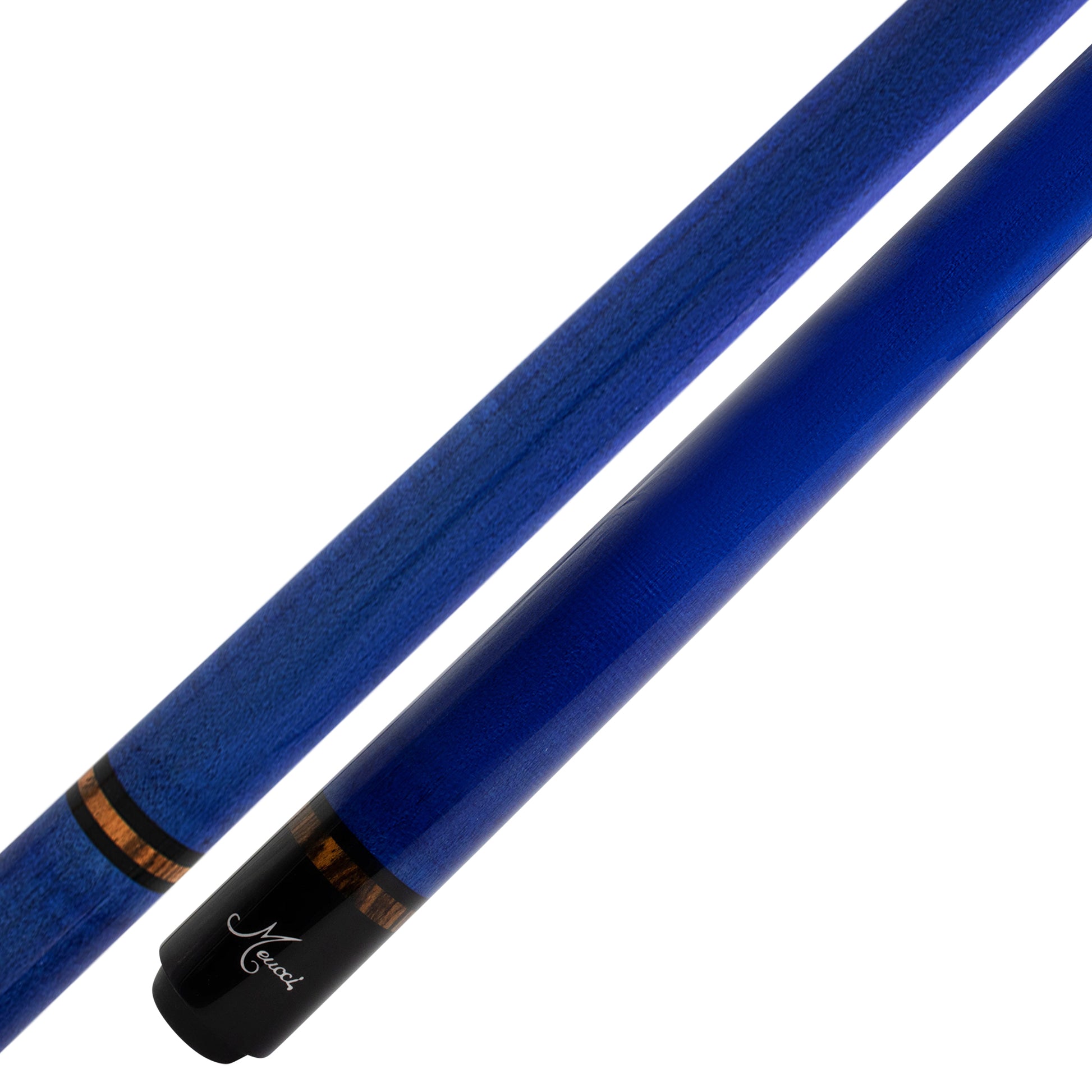 All Natural Wood 1 Black Blue Meucci Pool Cue Butt and Forearm
