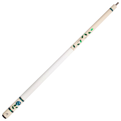 BMC Glass Rose White and Blue Meucci Pool Cue Full