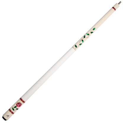 BMC Glass Rose White and Pink Meucci Pool Cue Full