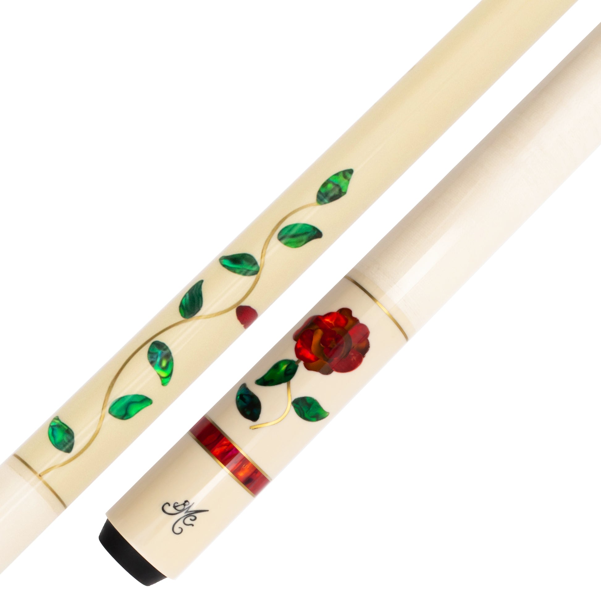 BMC Glass Rose Meucci Pool Cue Butt and Forearm