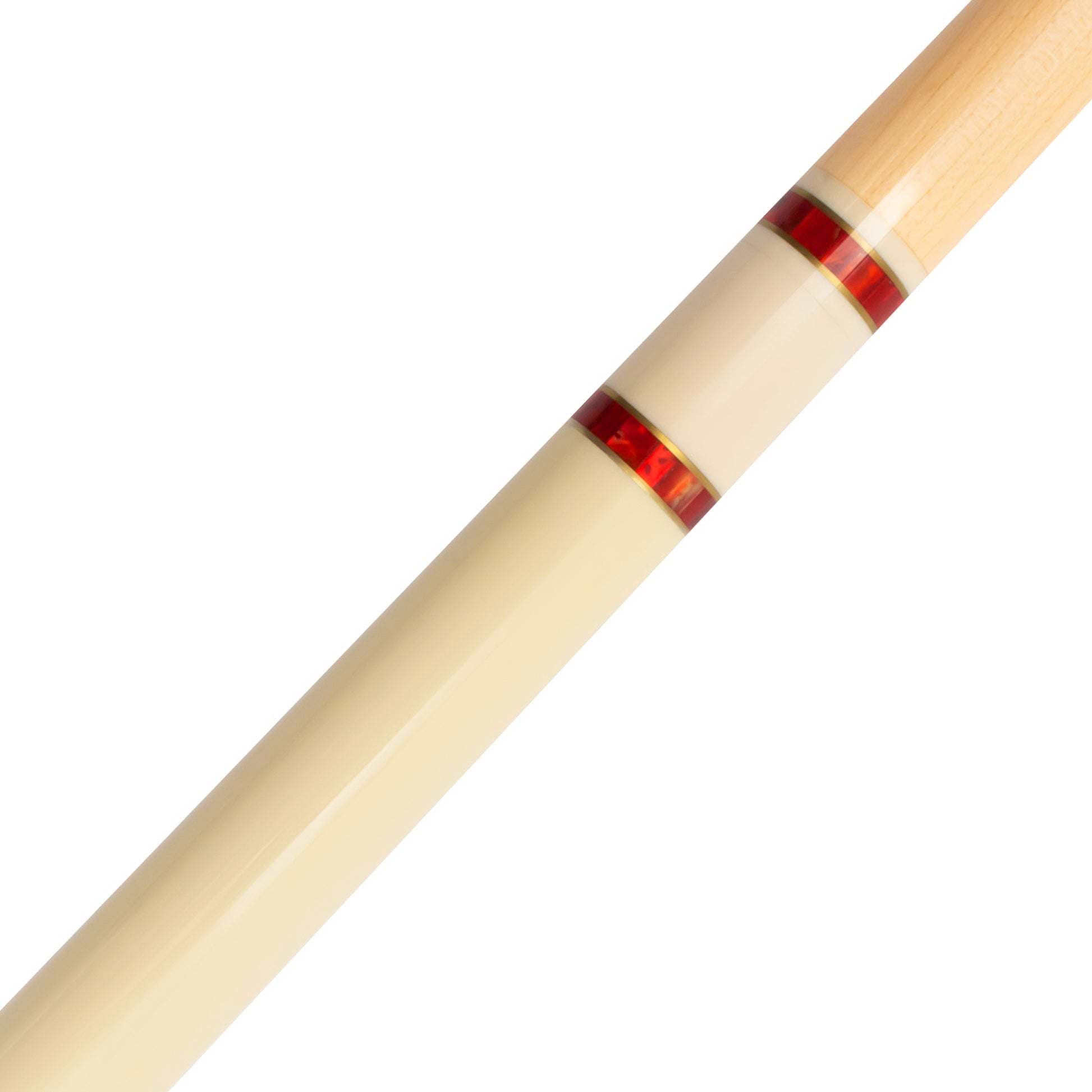 BMC White Glass Rose Meucci Pool Cue Joint